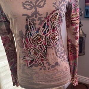 Chic Floral Embroidered Long Sleeve Top Sundance